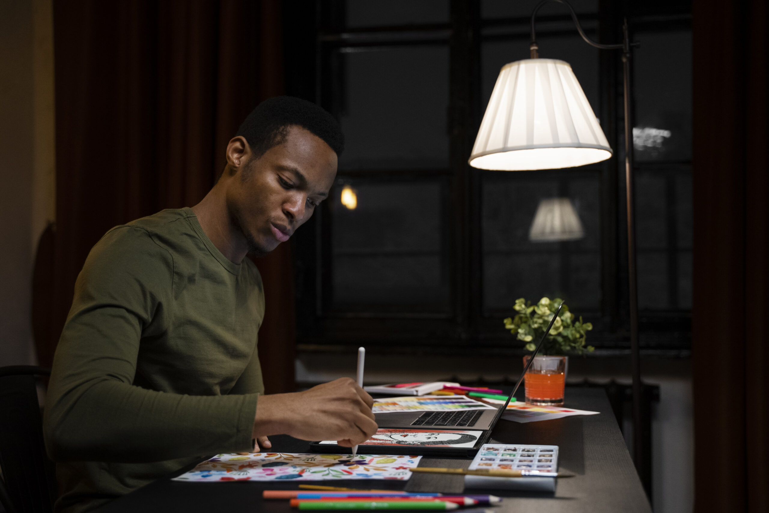 side-view-illustrator-drawing-tablet